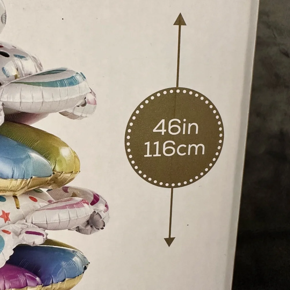 Birthday Party Balloons Stacker Foil Cake Shape Office Gift Unique No Helium